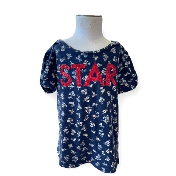 Girls Gap Kids Star Sequin Graphic Tee Shirt - Sz S - Picture 1 of 1